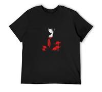Cos Jigoku Shojo Hell Girl Enma AI Punk Rock Men's Cotton T-Shirt Black Shirt Top Tee L
