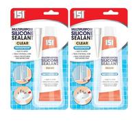 COS Mastic silicone transparent [Lot de 2 70 g chacun] - Colle silicone étanche pour cuisine, salle de bain, WC et douche - Silicone universel pour carrelage, verre, métal et plus encore