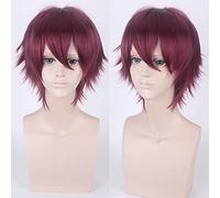 Cos perruque juvénile inversée cheveux courts couleur universelle pour homme cosplay anime perruque couleur : 002-39 raisin violet