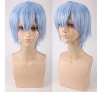 Cos perruque juvénile inversée déformée cheveux courts couleur universelle perruque pour homme cosplay anime perruque couleur : PL-002-23# bleu eau