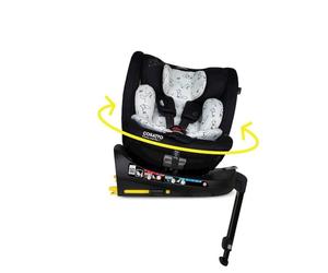 COSATTO Come & Go Siège auto rotatif 2-360°, naissance à 4 ans (0-105 cm), groupe 0/0+/1 base intégrée ISOFIX, R129, ERF, protection contre les chocs latéraux, 5 points plus anti-fuite (Foxed)