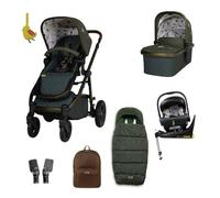 Cosatto Système de voyage 3 en 1, Wow 3 - Naissance jusqu'à 25 kg, pliage compact Duo Direction, nacelle, siège, siège auto iSize testé ADAC, base rotative ISOFIX, adaptateurs, chancelière et sac à
