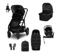 Cosatto Système de voyage 3 en 1, Wow 3 - Naissance jusqu'à 25 kg, pliage compact Duo Direction, nacelle, siège, siège auto iSize testé ADAC, base rotative ISOFIX, adaptateurs, chancelière et sac à