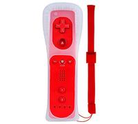 Cosaux FM02 Télécommande pour Nintendo Wii et Wii U avec étui en silicone et dragonne Rouge