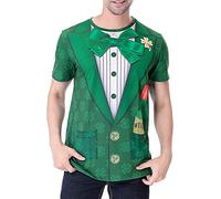 COSAVOROCK St. Patrick's Day Homme Leprechaun Déguisement Trèfle Costume T-Shirts (XXL, Whisky)
