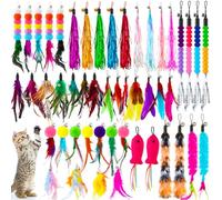 Cosblank Lot de 50 plumes de rechange pour chat avec clochettes interactives