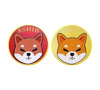 cosbur Shiba Inu Coin, Or Pur Couleur Physique Shiba Coin dans Un Cadeau de Protection collectionneur, Shib Coin decentral Meme Token, Set de 2 (Or et Rouge)