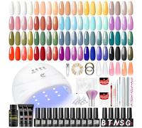 COSCELIA Kit de 20 pcs Vernis à Ongles Semi-permanent 3 Couleurs Poly Extension Ongle Gel UV/LED Lamp Base Top Coat Gel Polish Nail Art Set Complete