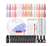 COSCELIA Poly Extension Gel Kit 38PCS, Kit Ongle Gel UV Complet avec Lampe 15 Couleurs 16ml Poly Nail Ongle Gel Nail Art Set Base et Top Coat Slip Solution Manucures pour Débutant