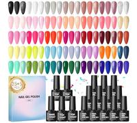 COSCELIA Vernis Semi Permanent 40pcs, 35pcs Rouge Rose Blanc Nude Fluo Pailleté Vernis Gel UV Semi Permanent avec 1 Base Coat & 4 Matte Glossy Glitter Top Coat, Vernis à Ongles pour Débutant Cadeaux