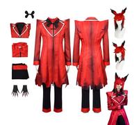 CosDogs Anime Hazbin Hotel Alastor Cosplay Costume avec perruque rouge manteau accessoires femmes hommes enfants tenue Halloween carnaval robe combinaison kimono costume