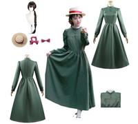 CosDogs Anime Le Château ambulant Sophie Cosplay Costume avec Perruque Chapeau Coiffe Robe verte Accessoires Filles Femmes Adultes Enfants Tenue Halloween Carnaval jeu de rôle Kimono