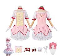 CosDogs Anime Puella Magi Madoka Magica Kaname Madoka Cosplay Costume avec perruque robe rose accessoires femmes hommes enfants tenue Halloween carnaval robe kimono costume