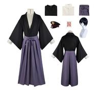 CosDogs Anime Toilet-bound Hanako-kun Yugi Tsukasa Cosplay Costume avec perruque Noir Violet Kimono Accessoires Femmes Hommes Enfants Tenue Halloween Carnaval Robe Combinaison