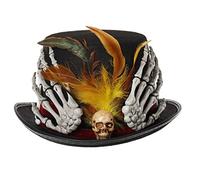COSDREAMER Chapeau vaudou pour femme - Chapeau de sorcière - Chapeau à plumes - Doigts en plumes