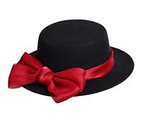 COSDREAMER Chapeau Victorien Vintage avec nœuds pour Femme Rouge