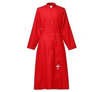 COSDREAMER Clergé soutane Robe de prédicateur en soutane pour homme, Rouge, M