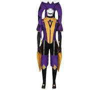 COSDREAMER Costume de clown pour adulte - Tenue de bouffon de cirque - Costume d'arlequin maléfique pour fêtes à thème d'Halloween et Pâques (noir violet, taille M)