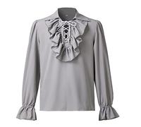 COSDREAMER Costume de poète médiéval pour Homme - Taille XL - Gris