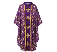 COSDREAMER Costume Unisexe pour l'église, Le prêtre du clergé Chasuble et la messe catholique (Violet, Taille XL)