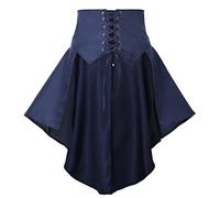 COSDREAMER Jupe Steampunk pour Femme - Ceinture à Volants - Corset Pirate, Blue, 44