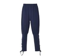COSDREAMER Pantalon médiéval Viking Pirate pour Homme Bleu Marine M
