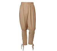 COSDREAMER Pantalon médiéval Viking Pirate pour Homme Kaffee L