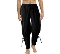 COSDREAMER Pantalon médiéval Viking Pirate pour Homme Noir M