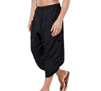 COSDREAMER Pantalon médiéval Viking Pirate pour Homme Noir XL