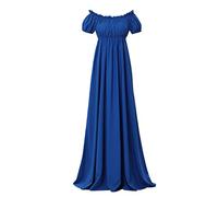 COSDREAMER Robes Regency pour Femme à Manches Bouffantes à Volants et Taille Empire