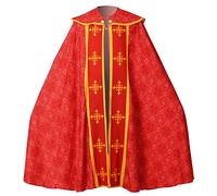 COSDREAMERChapelle catholique Médiéval gilet Cape prêtre célébration chasuble messe gilet robe Rouge, Medium