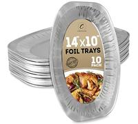 Coselena Lot de 10 plateaux en aluminium durable de 35,6 cm pour la restauration, les fêtes et les événements - Plateaux à sandwich idéaux pour les rassemblements