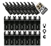 Coselena Lot de 22 lames de scie oscillantes robustes pour bois, plastique et métal souple - Ajustement universel pour la coupe de précision avec la plupart des outils à main oscillants