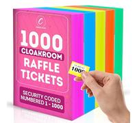 Coselena Lot de 5 carnets de Tickets de tombola numérotés de 1 à 1000 avec numérotation sécurisée, Pointes perforées et Design Facile à détacher - Idéal pour Les événements, Les collectes de Fonds et