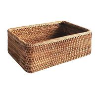 coserori Panier en Osier Rectangulaire en Rotin Tissé à la Main Thé Aux Fruits Quelques Petites Douceurs Pique-Nique BoîTe de Rangement CosméTique Cuisine Outils MéNagers-S