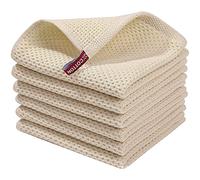 coserper 100% Cotton Kitchen Dish Cloths,Ultra Soft Absorbent Quick Drying Dish Towels,Washable Fast Drying Dishcloths 12x12 inches Beige