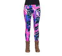 cosey - Legging Neon Line - Couleurs Vives - Disponible en différents Designs colorés (Taille Unique), Cyber City, Taille Unique