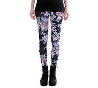 cosey - Leggings colorés imprimés (Taille Unique) - Design Roses Noir