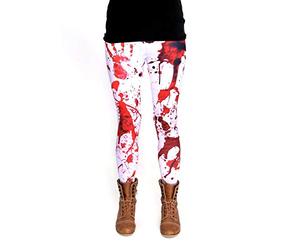 cosey - Leggings colorés imprimés (Taille Unique) - Design Taches de Sang