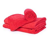 cosey - Serviette en Microfibre Douce, 3 pièces Taille L 60 x 120 cm, Rouge