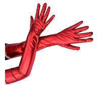 COSFAN 1 Paire de gants longs pour femme, gants en cuir verni, gants brillants pour Cosplay Opera Dance Evening Party Costume