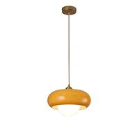 COSFEEL Petit Lustre en Verre De Style Japonais Suspension Creative Egg Tart Jaune Lampe Industrielle Rétro Simple E27 Lustre De Ferme À Tête Unique Couloir Bar Étude Salon