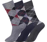 COSHAL® Bigfoot Lot de 3 et 6 paires de chaussettes pour homme diabétique à haut large revers doux non élastiques adaptées aux œdèmes Pieds enflés Non contraignants Taille 40-42, Motif losanges, 11-14