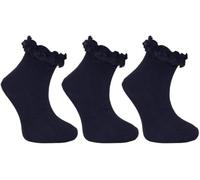 COSHAL Chaussettes à volants en dentelle pour fille - Chaussettes de danse douces pour la rentrée scolaire, bleu marine, 11-14 ans