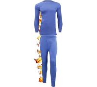 COSHAL® Ensemble de Sous-Vêtements Thermiques Pour Homme, Haut et Bas à Manches Longues, Pantalon Long Pour l'Hiver, Bleu, M