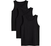 COSHAL® Lot de 3 débardeurs en coton pour homme - Sans manches - Uni - Respirant - Coupe ajustée - Pour l'été - Vêtements athlétiques - Faciles à porter - Coupe sèche, Noir (lot de 3), M