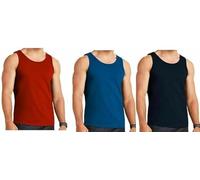 COSHAL® Lot de 3 débardeurs en coton pour homme - Sans manches - Uni - Respirant - Coupe ajustée - Pour l'été - Vêtements athlétiques - Faciles à porter - Coupe sèche, Assortiment (lot de 3), M