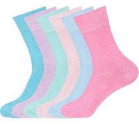 COSHAL Lot de 3 et 6 paires de chaussettes pour femme diabétiques larges en nid d'abeille avec revers doux non élastiques et confortables, Pastel (6 paires), 4-7