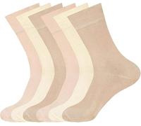 COSHAL Lot de 3 et 6 paires de chaussettes pour femme diabétiques larges en nid d'abeille avec revers doux non élastiques et confortables, Marron (6 paires), 4-7