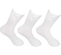COSHAL® Lot de 3 paires de chaussettes d'école en coton riche avec nœud en ruban moelleux, chaussettes pour la rentrée scolaire, uniforme de fête, chaussettes confortables pour filles, blanc, 11-14